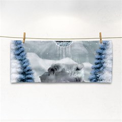 Cute Polar Bear Baby, Merry Christmas Hand Towel by FantasyWorld7