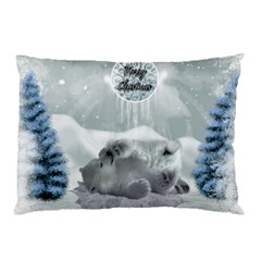 Cute Polar Bear Baby, Merry Christmas Pillow Case by FantasyWorld7