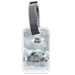 Cute Polar Bear Baby, Merry Christmas Luggage Tags (one Side)  by FantasyWorld7