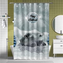 Cute Polar Bear Baby, Merry Christmas Shower Curtain 48  X 72  (small)  by FantasyWorld7