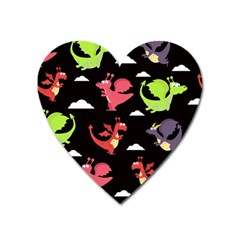 Cute Flying Dragons Heart Magnet by Bigfootshirtshop