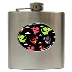 Cute Flying Dragons Hip Flask (6 Oz) by Bigfootshirtshop