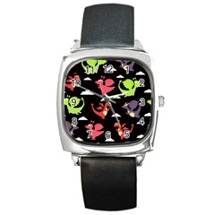 Cute Flying Dragons Square Metal Watch by Bigfootshirtshop