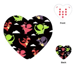 Cute Flying Dragons Playing Cards (heart)  by Bigfootshirtshop