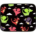 Cute Flying Dragons Double Sided Fleece Blanket (Mini)  35 x27  Blanket Back