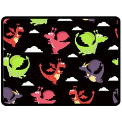 Cute Flying Dragons Fleece Blanket (large)  by Bigfootshirtshop