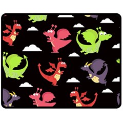 Cute Flying Dragons Fleece Blanket (medium)  by Bigfootshirtshop