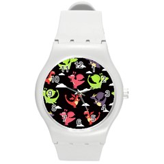 Cute Flying Dragons Round Plastic Sport Watch (m) by Bigfootshirtshop