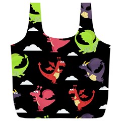 Cute Flying Dragons Full Print Recycle Bags (l)  by Bigfootshirtshop