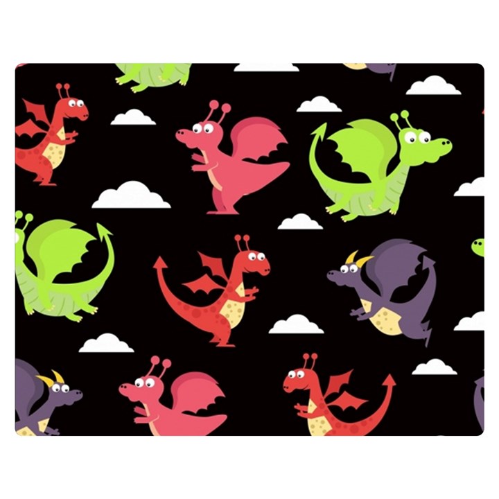 Cute Flying Dragons Double Sided Flano Blanket (Medium) 