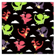 Cute Flying Dragons Large Satin Scarf (square) by Bigfootshirtshop