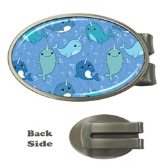 Cute Narwhal Pattern Money Clips (oval)  by Bigfootshirtshop