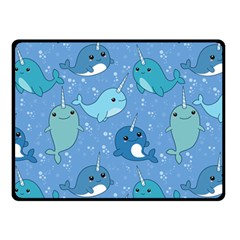 Cute Narwhal Pattern Fleece Blanket (small) by Bigfootshirtshop