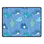 Cute Narwhal Pattern Double Sided Fleece Blanket (Small)  45 x34  Blanket Back