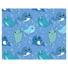 Cute Narwhal Pattern Double Sided Flano Blanket (medium)  by Bigfootshirtshop