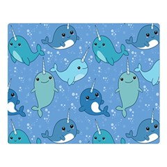 Cute Narwhal Pattern Double Sided Flano Blanket (large)  by Bigfootshirtshop