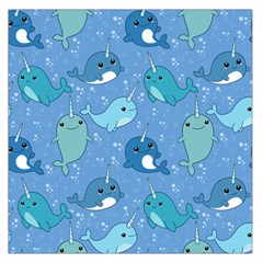 Cute Narwhal Pattern Large Satin Scarf (square) by Bigfootshirtshop