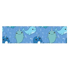 Cute Narwhal Pattern Satin Scarf (oblong) by Bigfootshirtshop