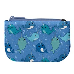 Cute Narwhal Pattern Large Coin Purse by Bigfootshirtshop