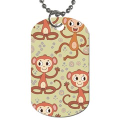 Cute Cartoon Monkeys Pattern Dog Tag (one Side) by Bigfootshirtshop