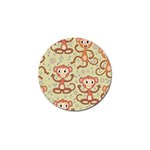 Cute Cartoon Monkeys Pattern Golf Ball Marker Front