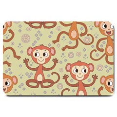 Cute Cartoon Monkeys Pattern Large Doormat  by Bigfootshirtshop