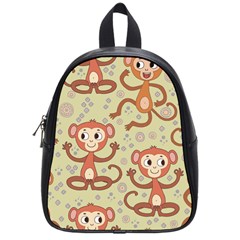 Cute Cartoon Monkeys Pattern School Bag (small) by Bigfootshirtshop