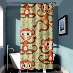 Cute Cartoon Monkeys Pattern Shower Curtain 36  X 72  (stall)  by Bigfootshirtshop