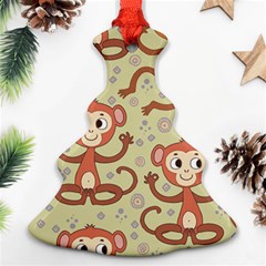 Cute Cartoon Monkeys Pattern Christmas Tree Ornament (two Sides) by Bigfootshirtshop