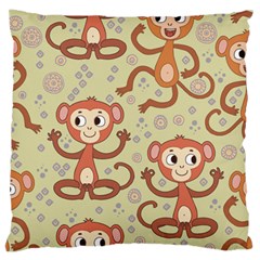 Cute Cartoon Monkeys Pattern Large Cushion Case (one Side) by Bigfootshirtshop