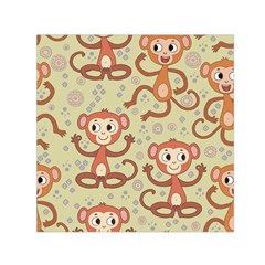 Cute Cartoon Monkeys Pattern Small Satin Scarf (square) by Bigfootshirtshop