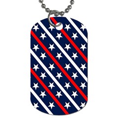 Patriotic Red White Blue Stars Dog Tag (two Sides) by Celenk