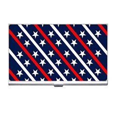 Patriotic Red White Blue Stars Business Card Holders by Celenk