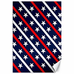 Patriotic Red White Blue Stars Canvas 12  X 18   by Celenk