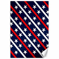 Patriotic Red White Blue Stars Canvas 24  X 36  by Celenk