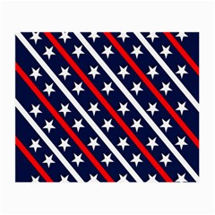 Patriotic Red White Blue Stars Small Glasses Cloth (2-side) by Celenk