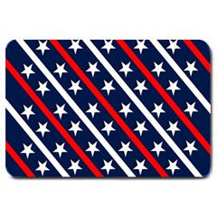 Patriotic Red White Blue Stars Large Doormat  by Celenk