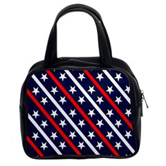 Patriotic Red White Blue Stars Classic Handbags (2 Sides) by Celenk