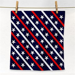 Patriotic Red White Blue Stars Face Towel by Celenk