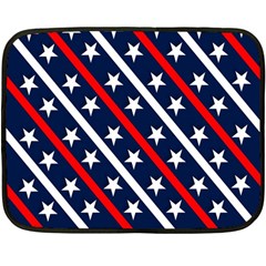 Patriotic Red White Blue Stars Double Sided Fleece Blanket (mini)  by Celenk