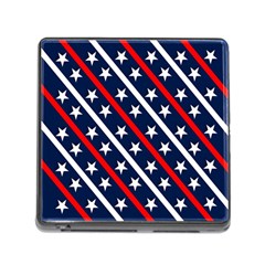 Patriotic Red White Blue Stars Memory Card Reader (square) by Celenk