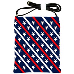 Patriotic Red White Blue Stars Shoulder Sling Bags by Celenk