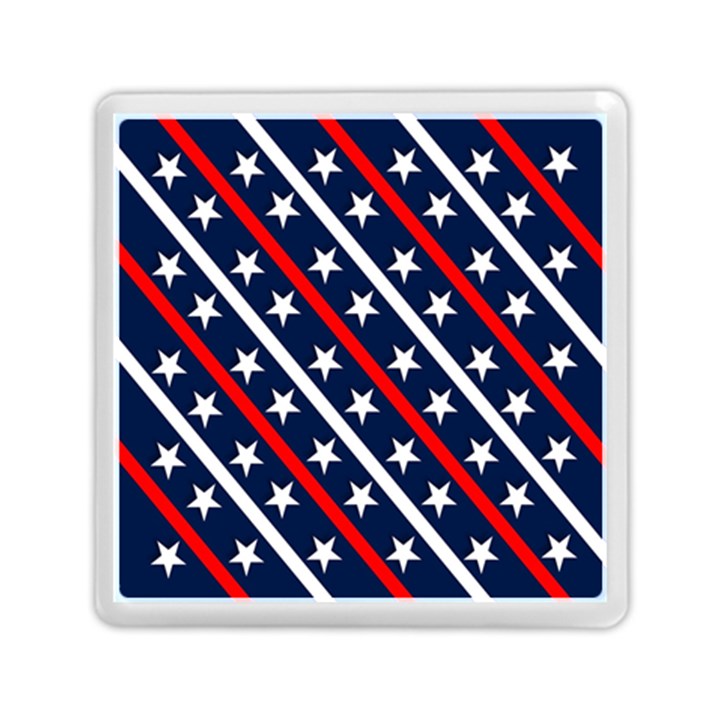 Patriotic Red White Blue Stars Memory Card Reader (Square) 