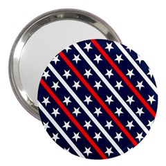 Patriotic Red White Blue Stars 3  Handbag Mirrors by Celenk