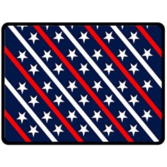 Patriotic Red White Blue Stars Double Sided Fleece Blanket (large)  by Celenk