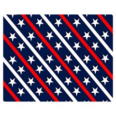 Patriotic Red White Blue Stars Double Sided Flano Blanket (medium)  by Celenk