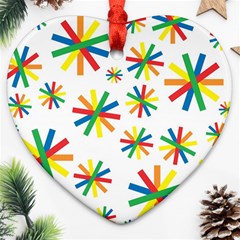 Celebrate Pattern Colorful Design Heart Ornament (two Sides) by Celenk