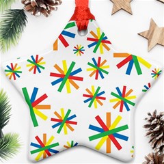 Celebrate Pattern Colorful Design Star Ornament (two Sides) by Celenk