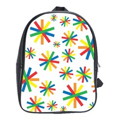 Celebrate Pattern Colorful Design School Bag (large) by Celenk