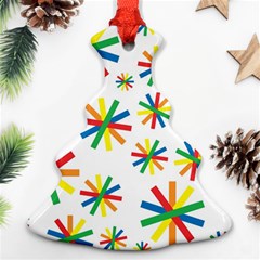 Celebrate Pattern Colorful Design Christmas Tree Ornament (two Sides) by Celenk